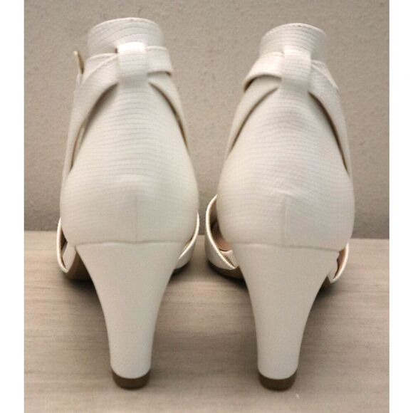 Giani Bernini Women's Sz 11M White Lizard Clarrice Memory Foam Dress Sandals - Picture 3 of 15